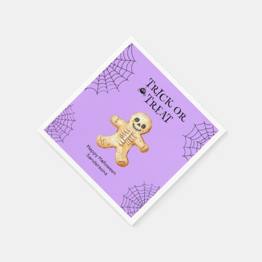 Serviette En Papier Soirée d'Halloween squelette personnalisé (Coin)