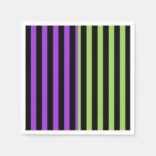 Serviette En Papier Soirée d'Halloween violet vert et noir (Devant)