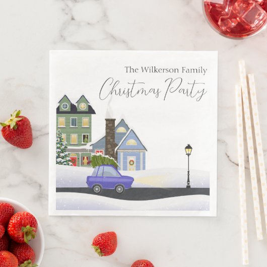 Serviette En Papier Soirée d'hiver à Noël (En situation)