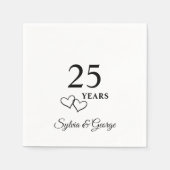 Serviette En Papier Soirée du 25e anniversaire moderne et élégante (Devant)