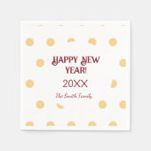 Serviette En Papier Soirée du Nouvel An en or Polka (Devant)