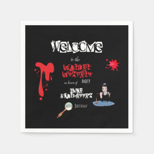 Serviette En Papier Soirée Elegant, sanguinaire Murder Mystery