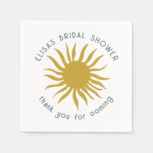 Serviette En Papier Soiree Fête des mariées Plat Sun CUSTOM (Devant)