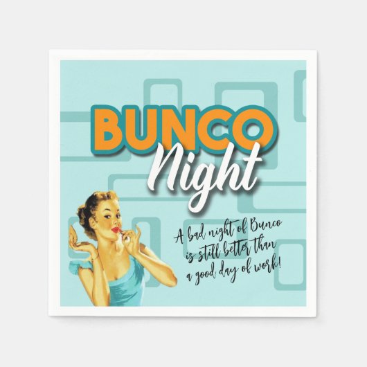 Serviette En Papier Soirée Funny Retro Bunco (Devant)