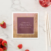 Serviette En Papier Soirée Gold & Pink 40e anniversaire (En situation)