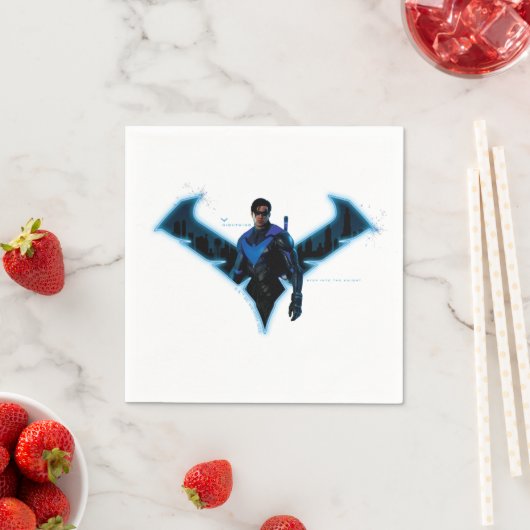 Serviette En Papier Soirée Gotham Knights dans le logo (En situation)