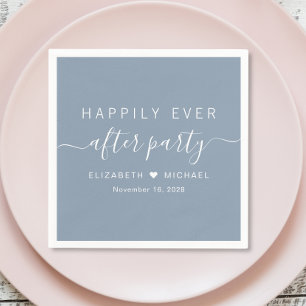 Serviette En Papier Soirée Happily Ever After Poussiéreux Bleu Récepti