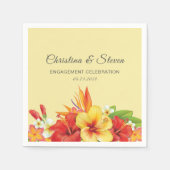 Serviette En Papier Soirée hibiscus tropicale de mariage floral (Devant)