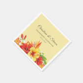 Serviette En Papier Soirée hibiscus tropicale de mariage floral (Coin)