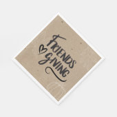 Serviette En Papier Soirée Kraft Friendsgiving (Coin)