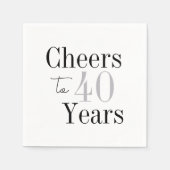 Serviette En Papier Soirée minimale de 40 ans (Devant)