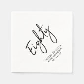 Serviette En Papier Soirée moderne Adulte 80e anniversaire (Devant)