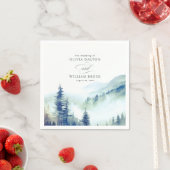 Serviette En Papier Soirée Montagnes Nature Mariage élégant (En situation)