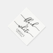 Serviette En Papier Soirée noire et blanche (Coin)