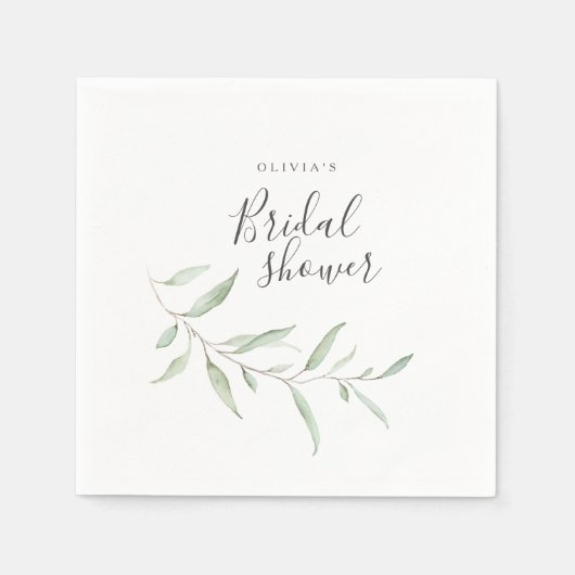 Serviette En Papier Soirée nuptiale rustique verte (Devant)