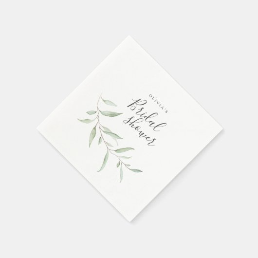 Serviette En Papier Soirée nuptiale rustique verte (Coin)