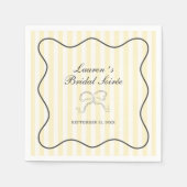Serviette En Papier Soirée nuptiale Soft Yellow Stripes (Devant)