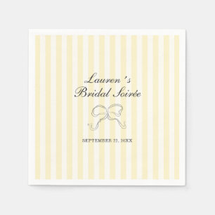 Serviette En Papier Soirée nuptiale Soft Yellow Stripes