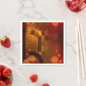 Serviette En Papier Soirée Orange Disco Dance des années 70 (En situation)