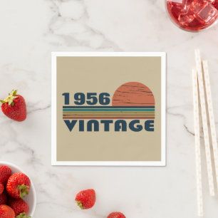 Serviette En Papier Soirée personnalisée vintage de 65e anniversaire