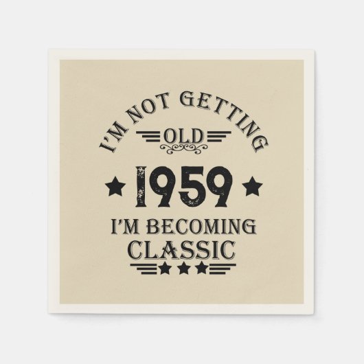 Serviette En Papier Soirée personnalisée vintage de 65e anniversaire (Devant)