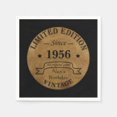 Serviette En Papier Soirée personnalisée vintage de 65e anniversaire (Devant)