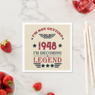 Serviette En Papier Soirée personnalisée vintage de 75e anniversaire