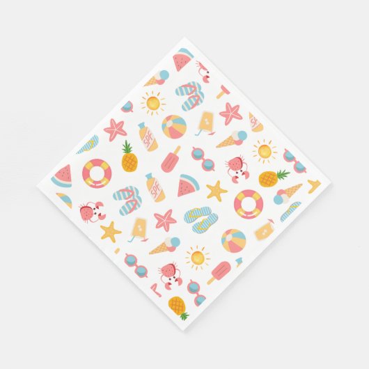 Serviette En Papier Soirée Piscine Tropicale (Coin)