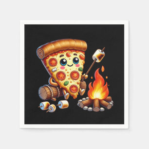 Serviette En Papier Soirée pizzeria au feu de joie