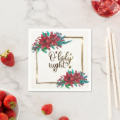 Serviette En Papier Soirée Sainte, Noël Carol Red Poinsettia (En situation)