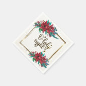 Serviette En Papier Soirée Sainte, Noël Carol Red Poinsettia (Coin)