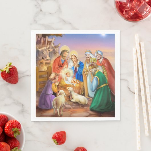 Serviette En Papier Soirée sainte, sainte famille (En situation)