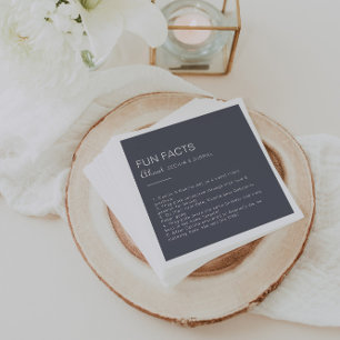 Serviette En Papier Soirée simple Boho Trivia Fun Facts Mariage