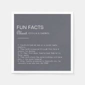 Serviette En Papier Soirée simple Boho Trivia Fun Facts Mariage (Devant)