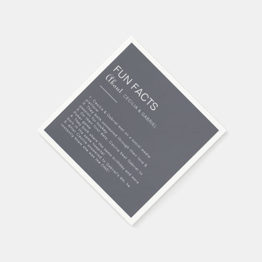 Serviette En Papier Soirée simple Boho Trivia Fun Facts Mariage (Coin)