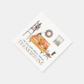 Serviette En Papier Soirée Soirée Thanksgiving (Coin)