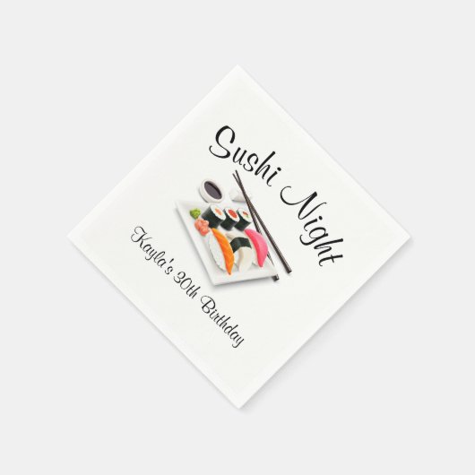 Serviette En Papier Soirée Sushi (Coin)