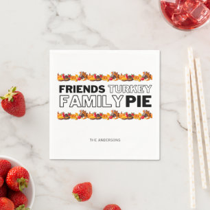 Serviette En Papier Soirée Thankesgiving Amis Turquie Family Pie