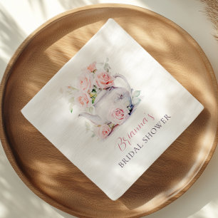 Serviette En Papier Soirée thé à Fête des mariées aux Roses Roses Rose