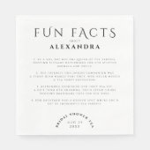 Serviette En Papier Soirée Thème Élégance Classique en Noir et Blanc (Devant)