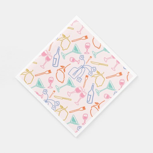 Serviette En Papier Soirée toscane (Coin)