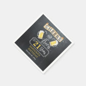 Serviette En Papier Soirées et bières à 21 ans fête d'anniversaire (Coin)