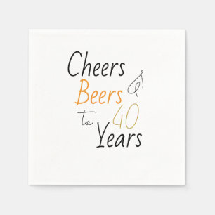 Serviette En Papier Soirées et bières minimum 40ème anniversaire fête