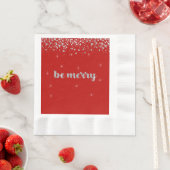 Serviette En Papier Sois Joyeux, Noël, Parties scintillant Argent, Éti (En situation)