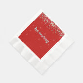 Serviette En Papier Sois Joyeux, Noël, Parties scintillant Argent, Éti (Coin)