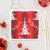 Serviette En Papier Sois Joyeux Noël Rouge (En situation)