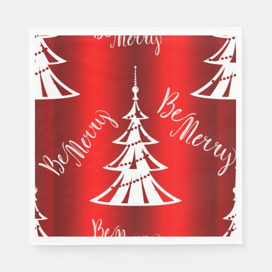 Serviette En Papier Sois Joyeux Noël Rouge (Devant)