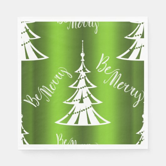 Serviette En Papier Sois Joyeux Noël Vert (Devant)