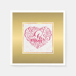 Serviette En Papier Sois Mienne" Texte Vintage : Joyuseuse Saint-Valen
