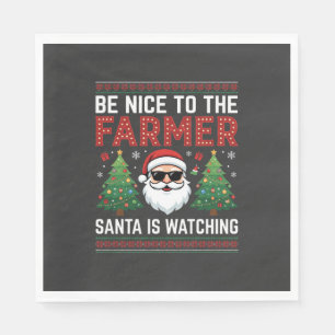 Serviette En Papier Sois Sympathique Pour Le Père Noël Des Agriculteur